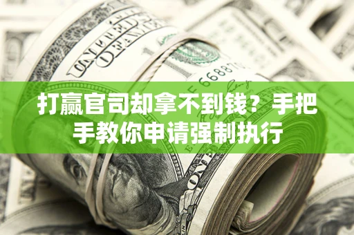 北京打赢官司却拿不到钱？手把手教你申请强制执行